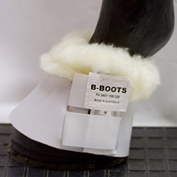 white fleece bell boots